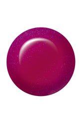 Swatch of IBD Frozen Strawberry, a bold fuchsia shade with fine shimmer for a high-energy, radiant glow.